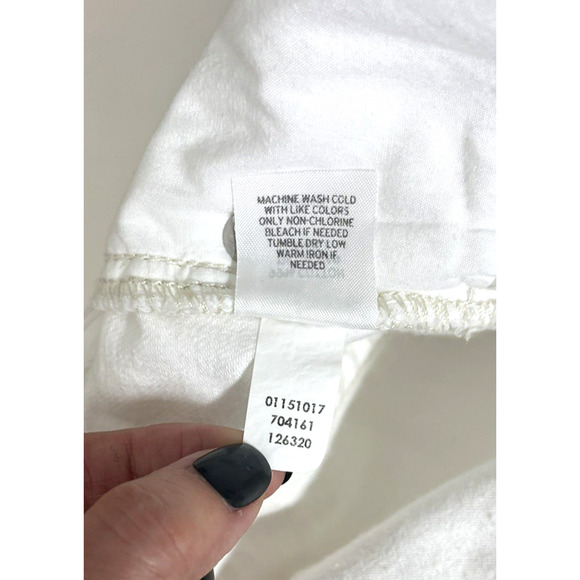 J Jill Mid Rise Boot Cut Jeans Size 12 White Stretch Pockets Western Boho - Picture 13 of 13